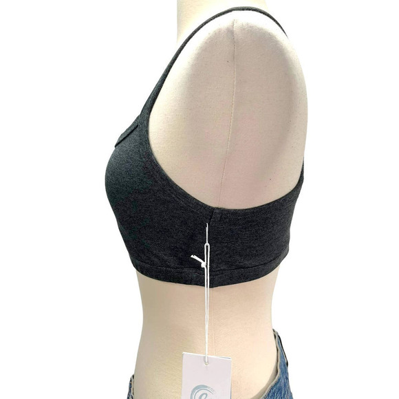Johnny Was Calme Ease Sports Bra II Dark Heathered Gray Cross Back NWT Small - Picture 4 of 11